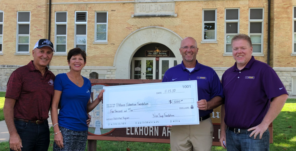 Presenting check to Elkhorn School District